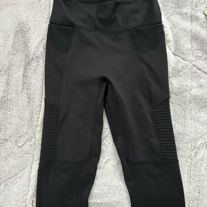 Black High-Waisted Moto Leggings